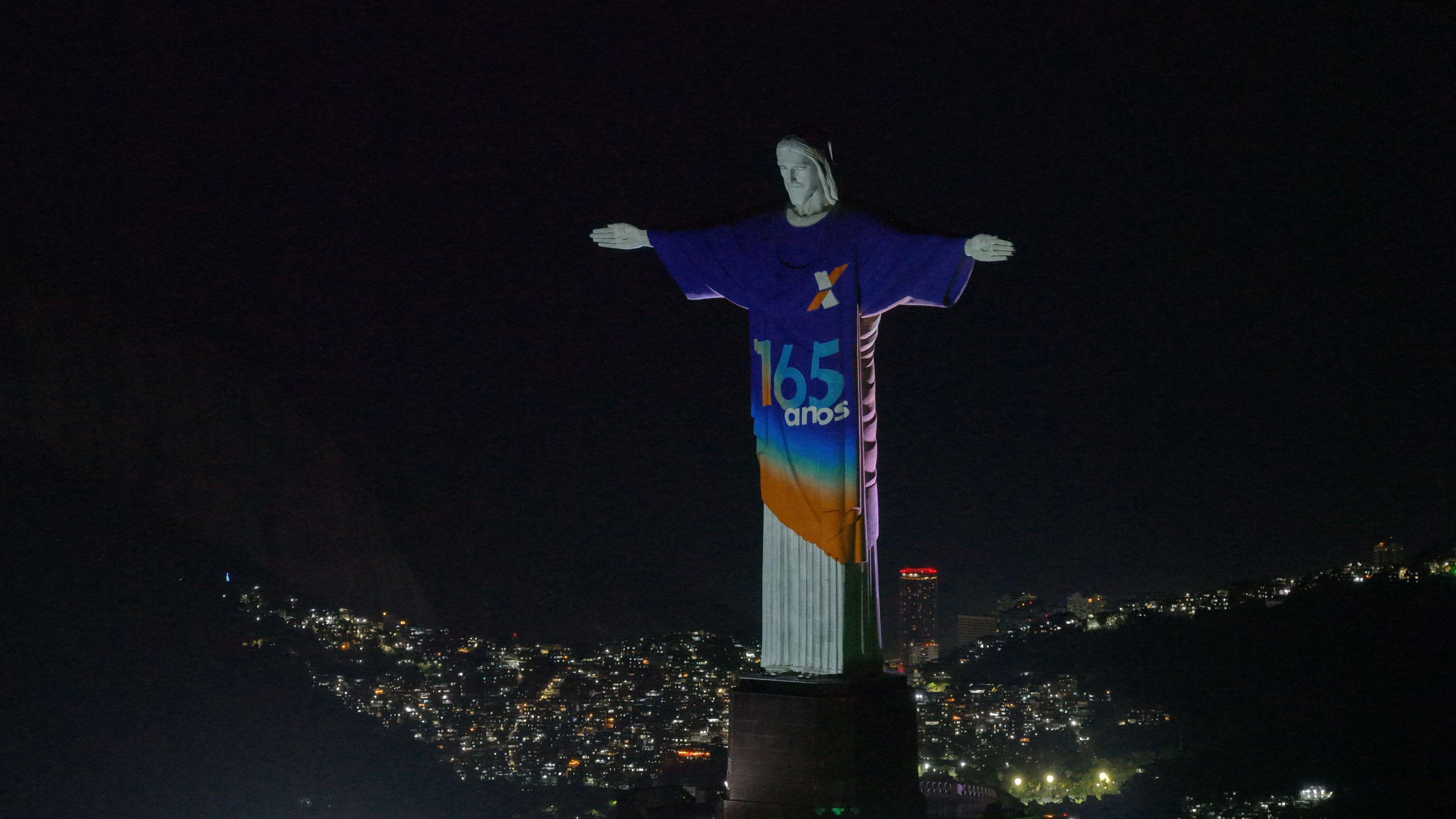 Aniversário de 165 anos da CAIXA leva projeção especial ao Cristo Redentor nesta segunda-feira