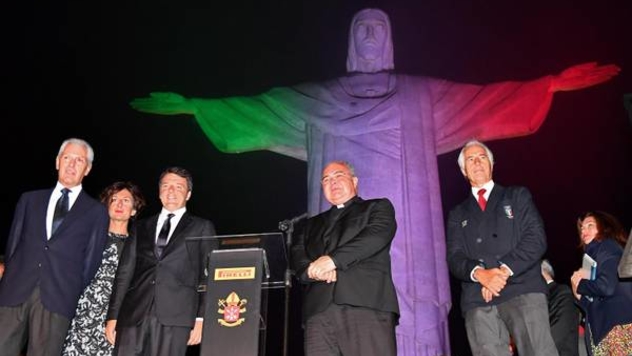 Cristo Redentor recebe a visita do primeiro-ministro da Itália, Matteo Renzi