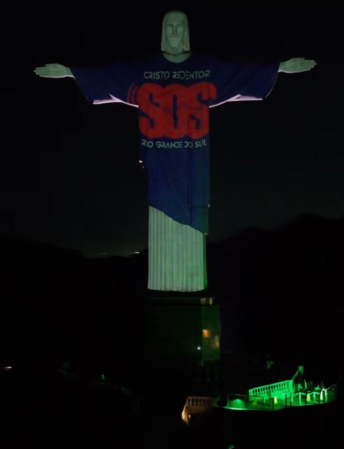 Santuário Cristo Redentor faz projeção especial pelo povo do Rio Grande do Sul