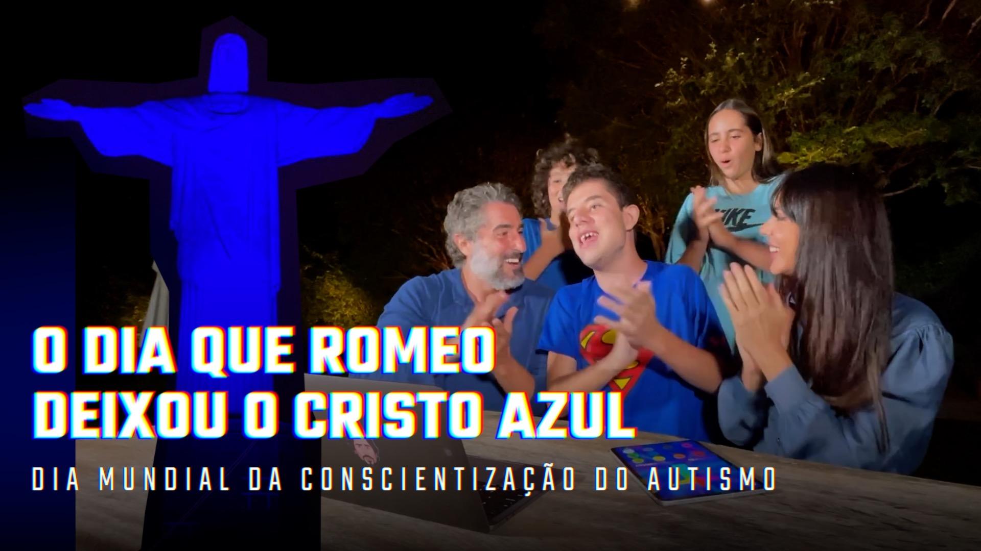 Cristo Redentor é iluminado de azul para marcar início do mês de conscientização do Autismo