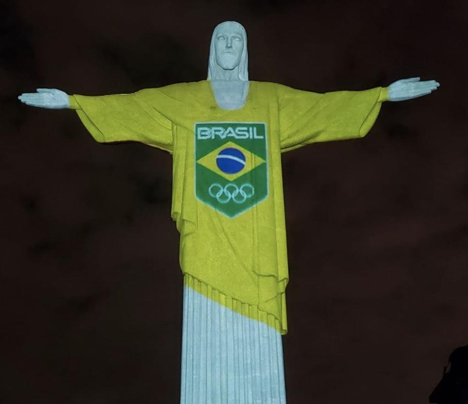 COB ilumina Cristo Redentor para marcar 100 dias para Tóquio 2020